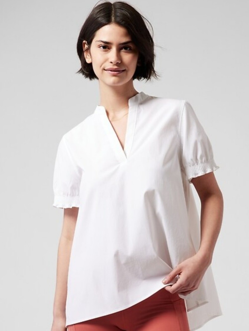 Athleta Levitate Poplin Tee Size SM Oversized